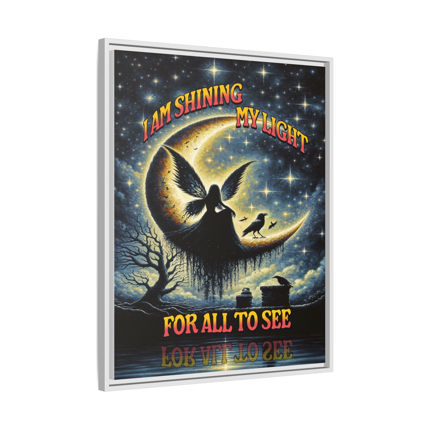 I am Shining my Light - Framed Matte Canvas Wall Art