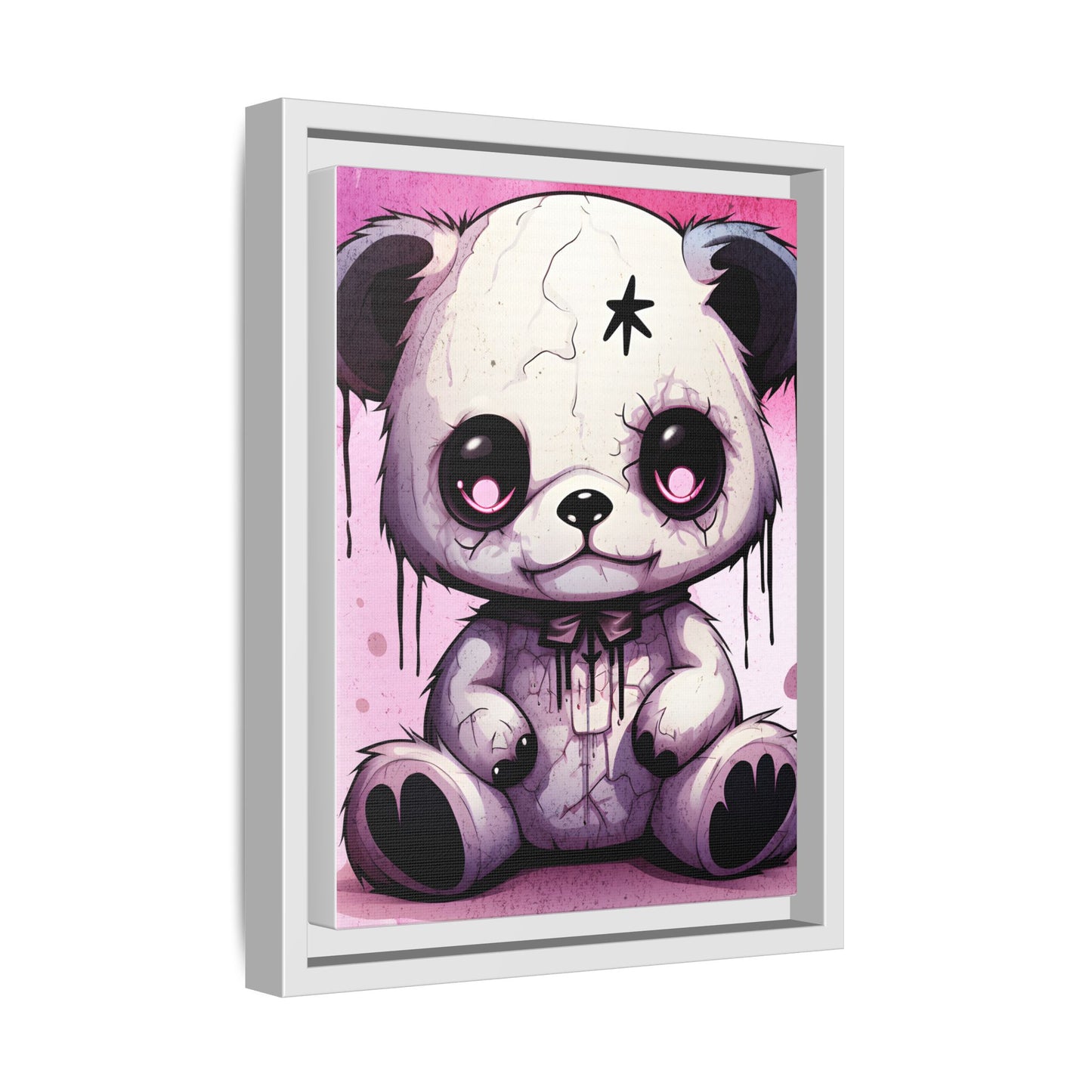Hauntingly Sweet Teddy - Gothic Framed Matte Canvas Print