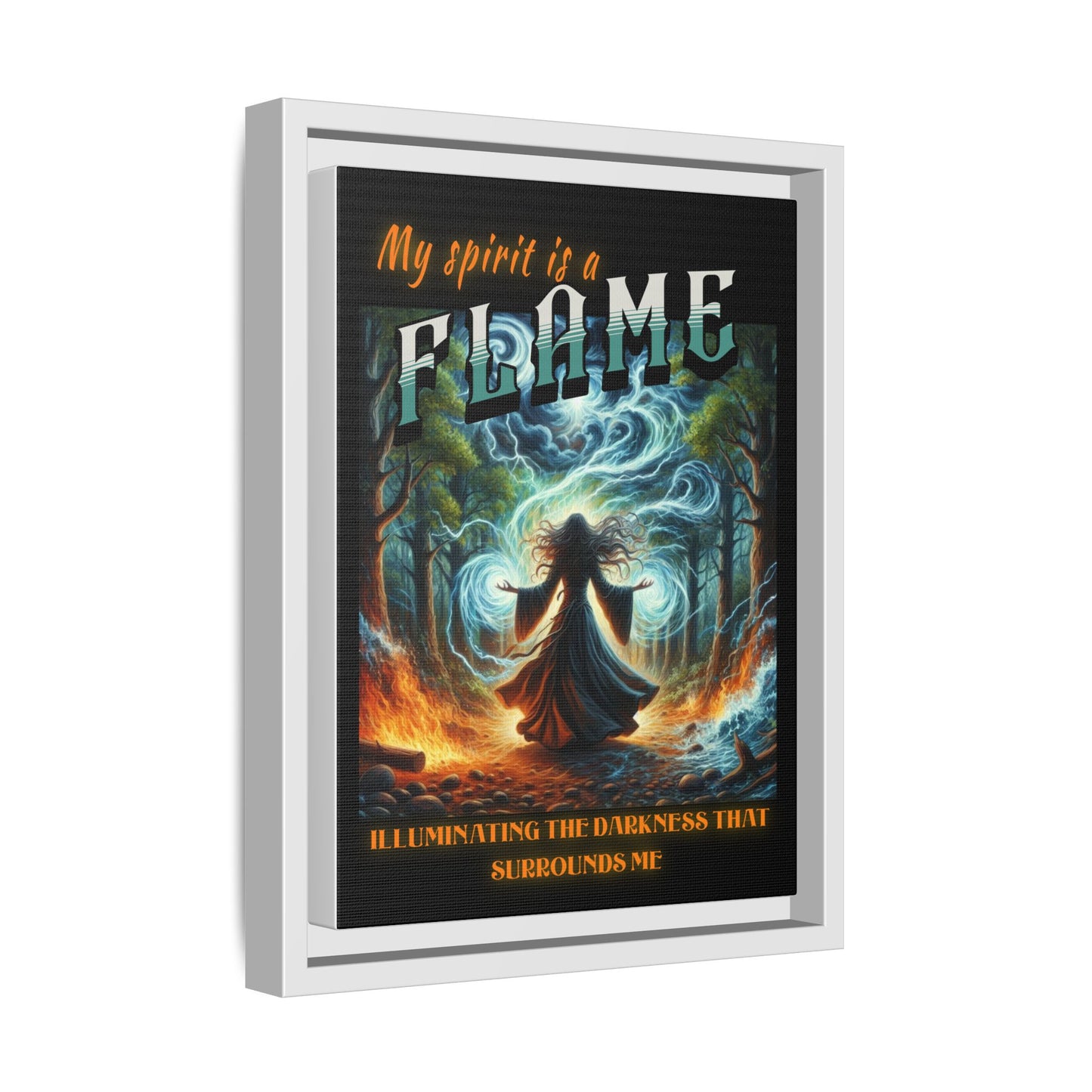 My Spirit is a Flame - Gothic Framed Matte Canvas Print