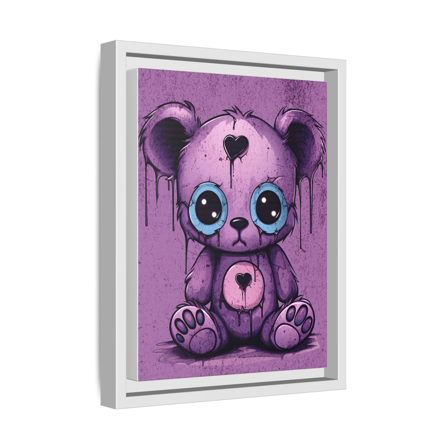 Melancholy Teddy - Framed Matte Canvas Print