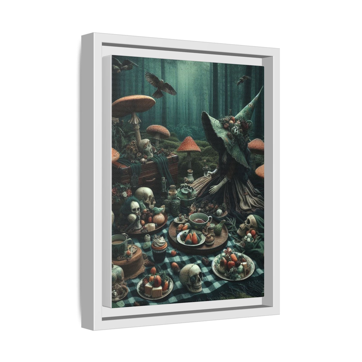 Witch's Woodland Feast - Framed Matte Canvas Print