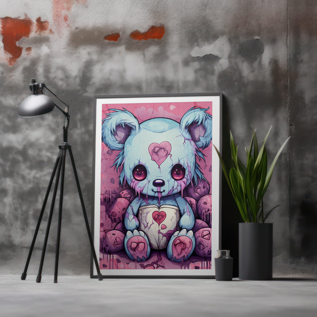 Sinister Teddy - Framed Matte Canvas Print