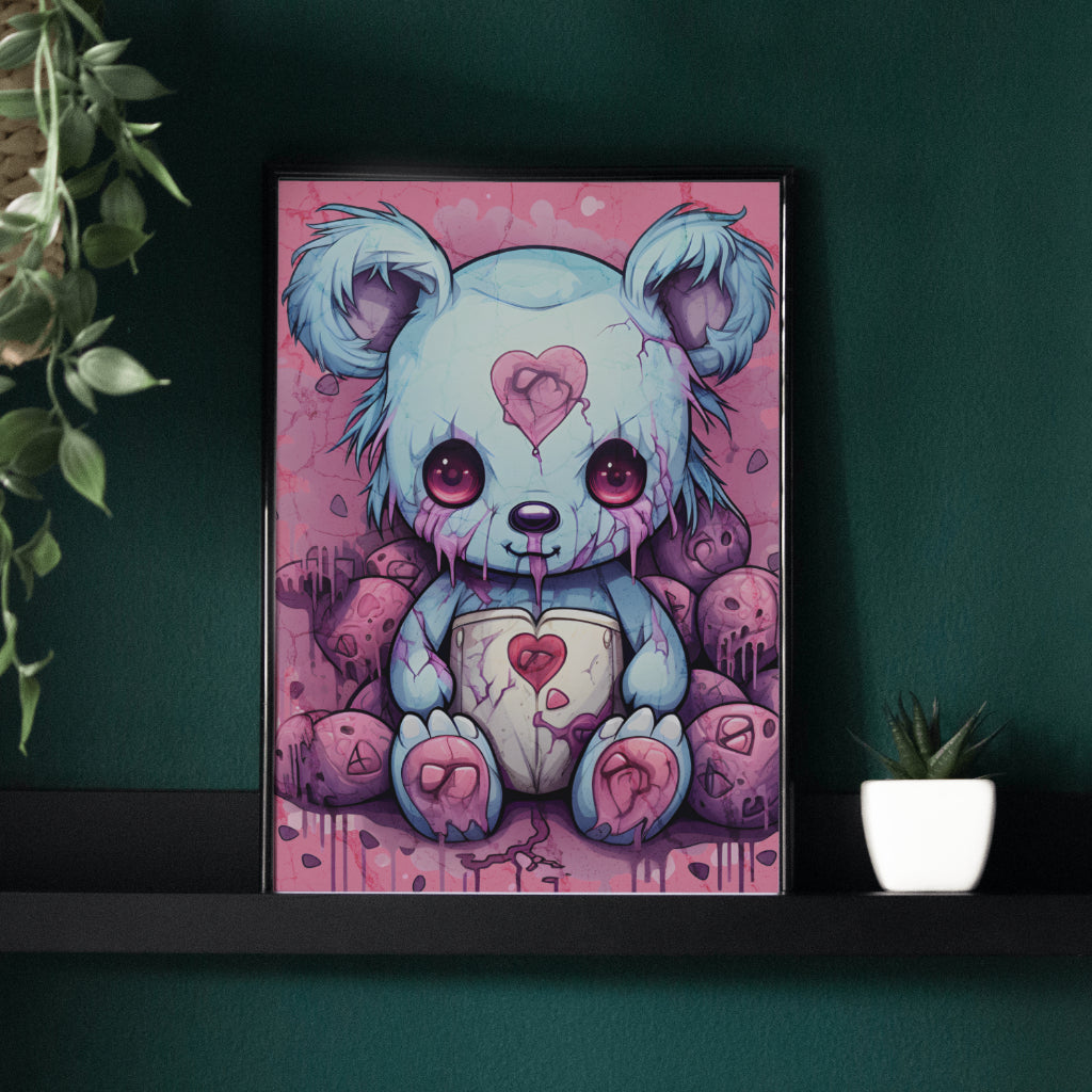 Sinister Teddy - Framed Matte Canvas Print