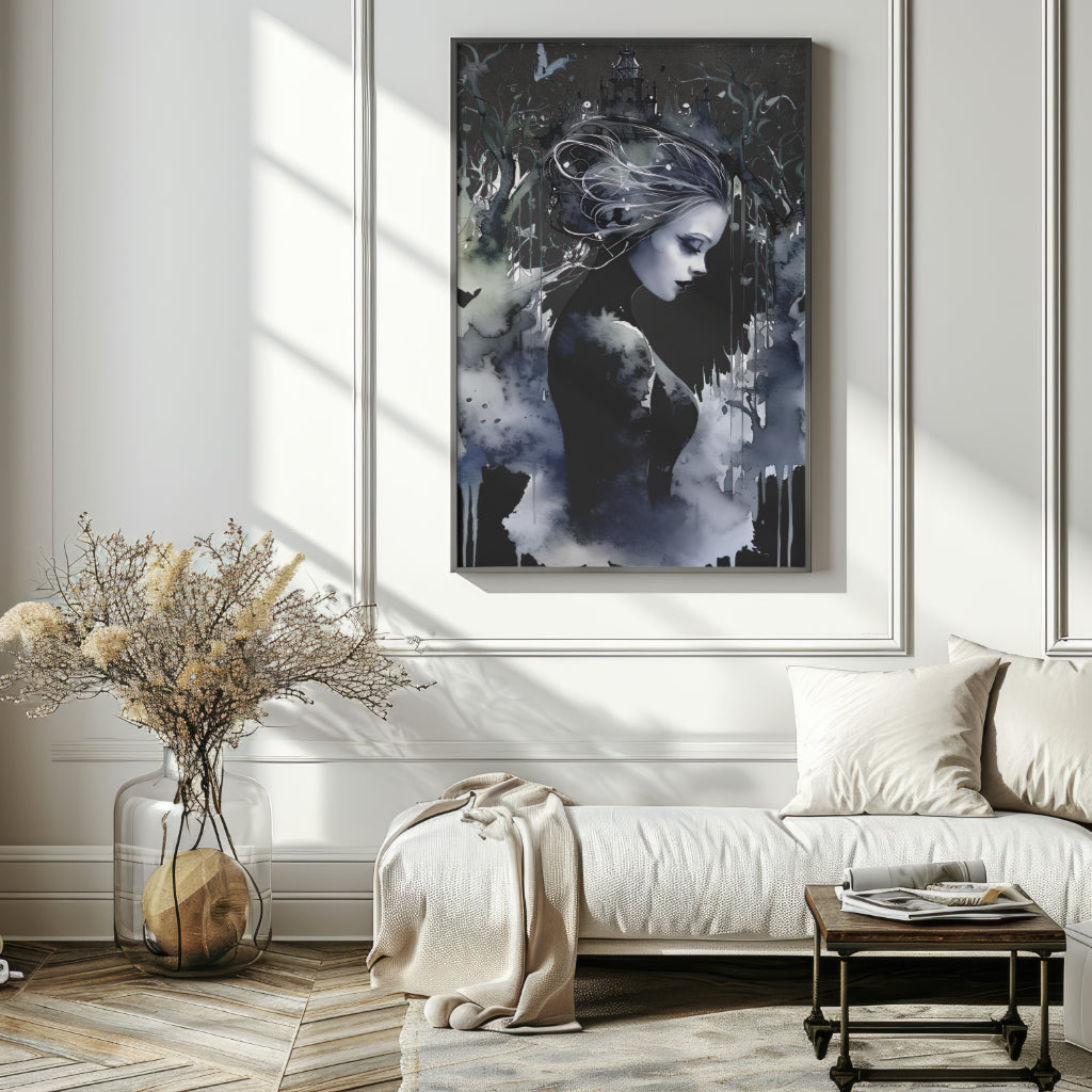 Veil of Shadows - Framed Matte Canvas Print