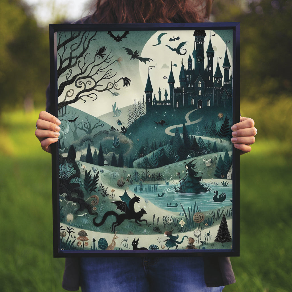 Whimsigoth Fairytale - Framed Matte Canvas Print