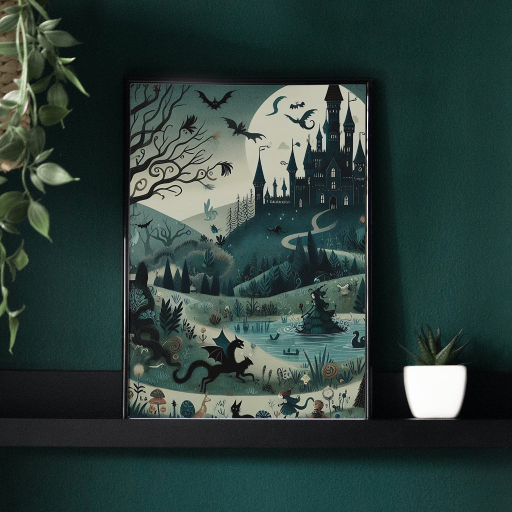 Whimsigoth Fairytale - Framed Matte Canvas Print