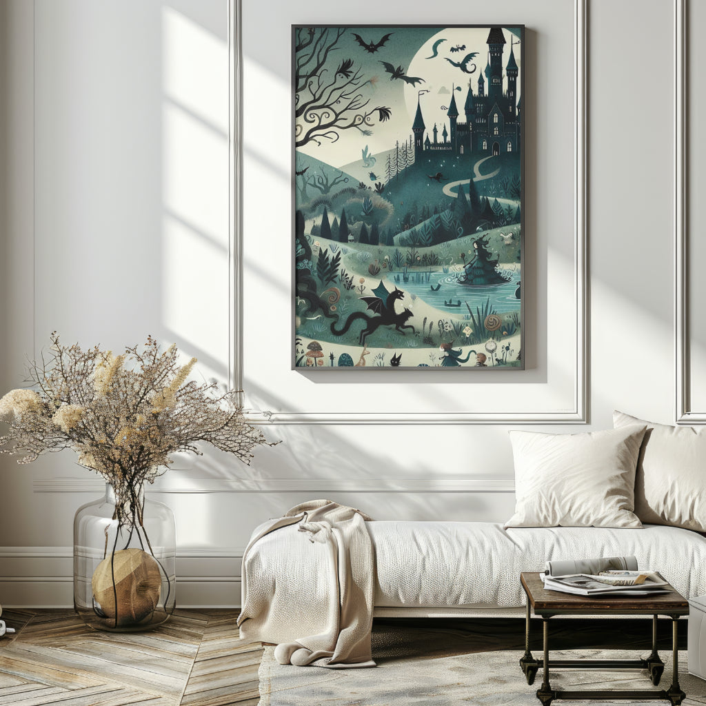 Whimsigoth Fairytale - Framed Matte Canvas Print