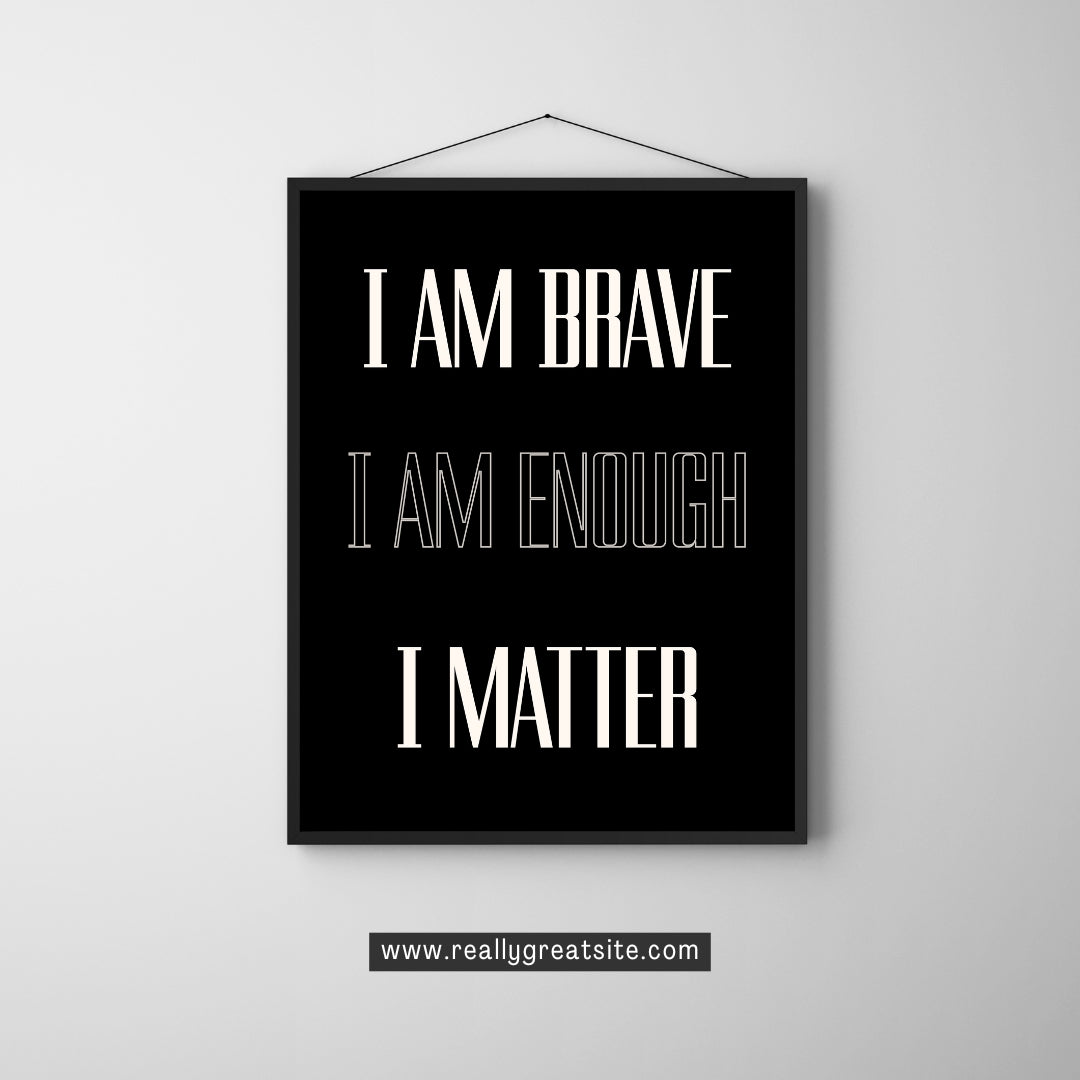 I Am Brave - Gothic Framed Matte Canvas Print
