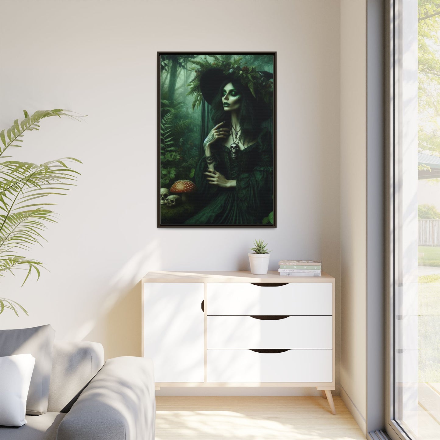 Forest Enchantress - Gothic Framed Matte Canvas Print