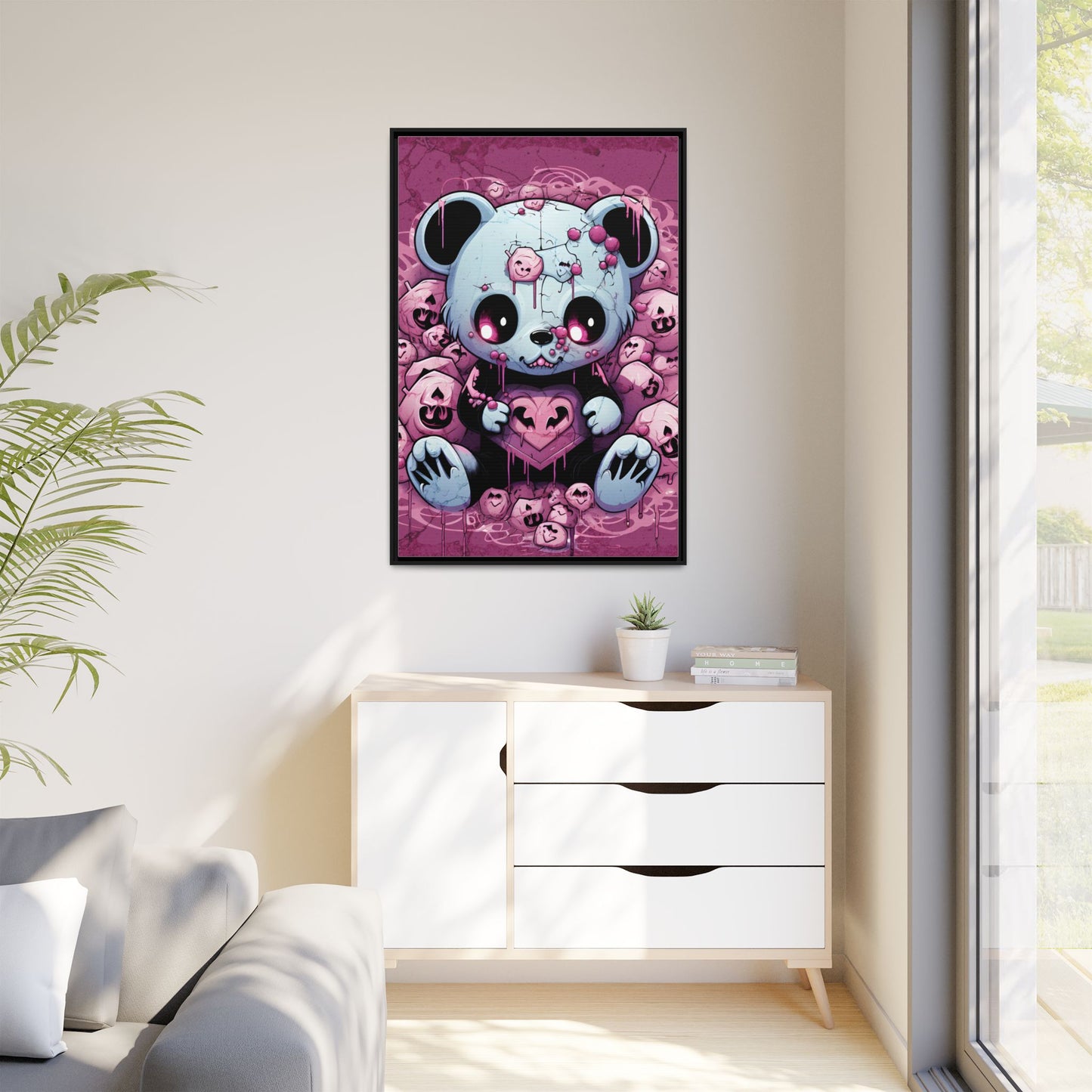 Shattered Love Teddy - Framed Matte Canvas Print