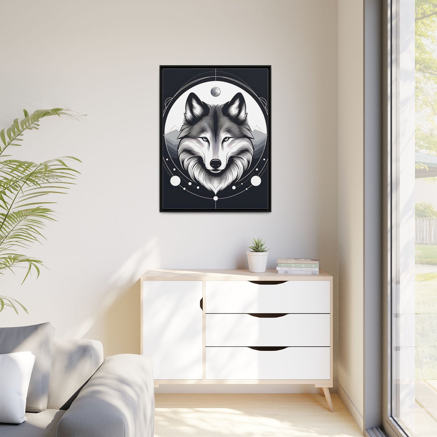 Lunar Sentinel - Framed Matte Canvas Print