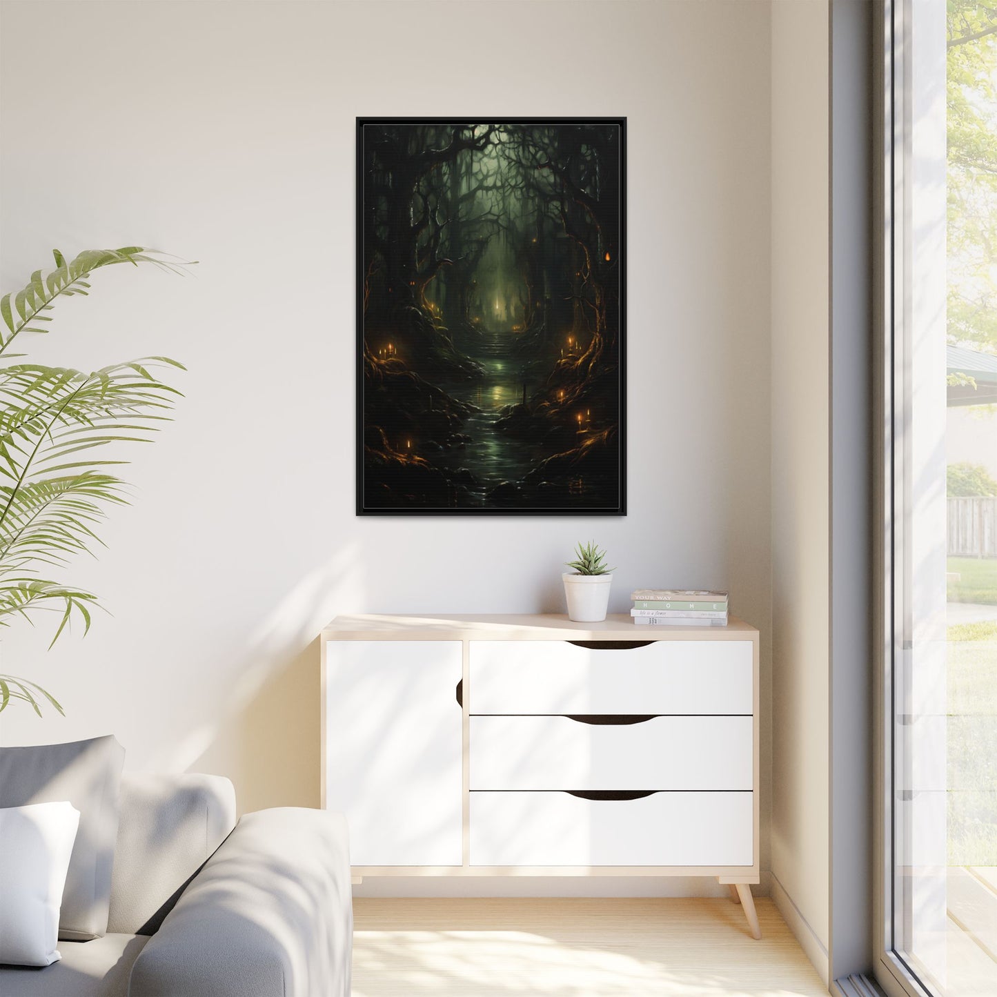 Golden River - Framed Matte Canvas Wall Art