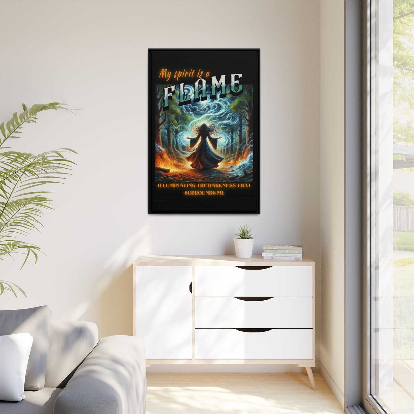 My Spirit is a Flame - Gothic Framed Matte Canvas Print