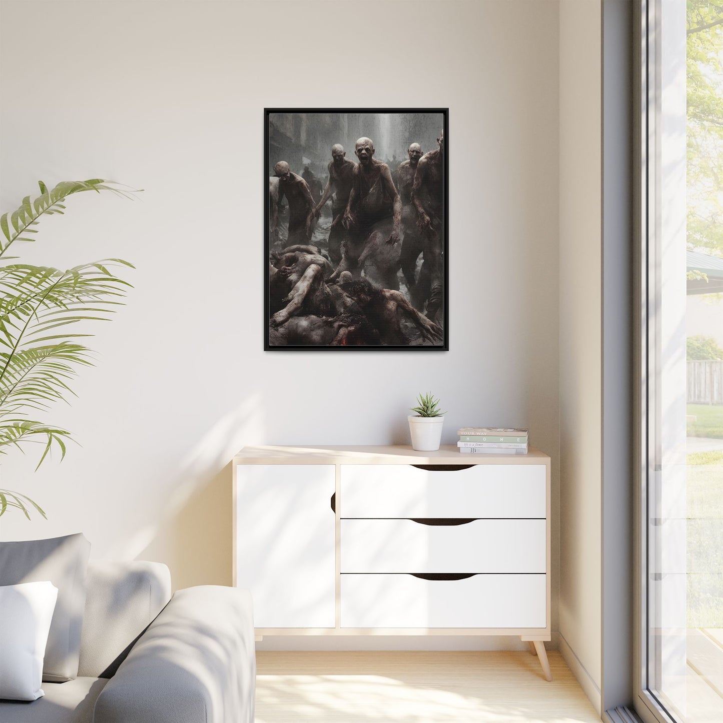 The Horde Approaches - Framed Matte Canvas Print