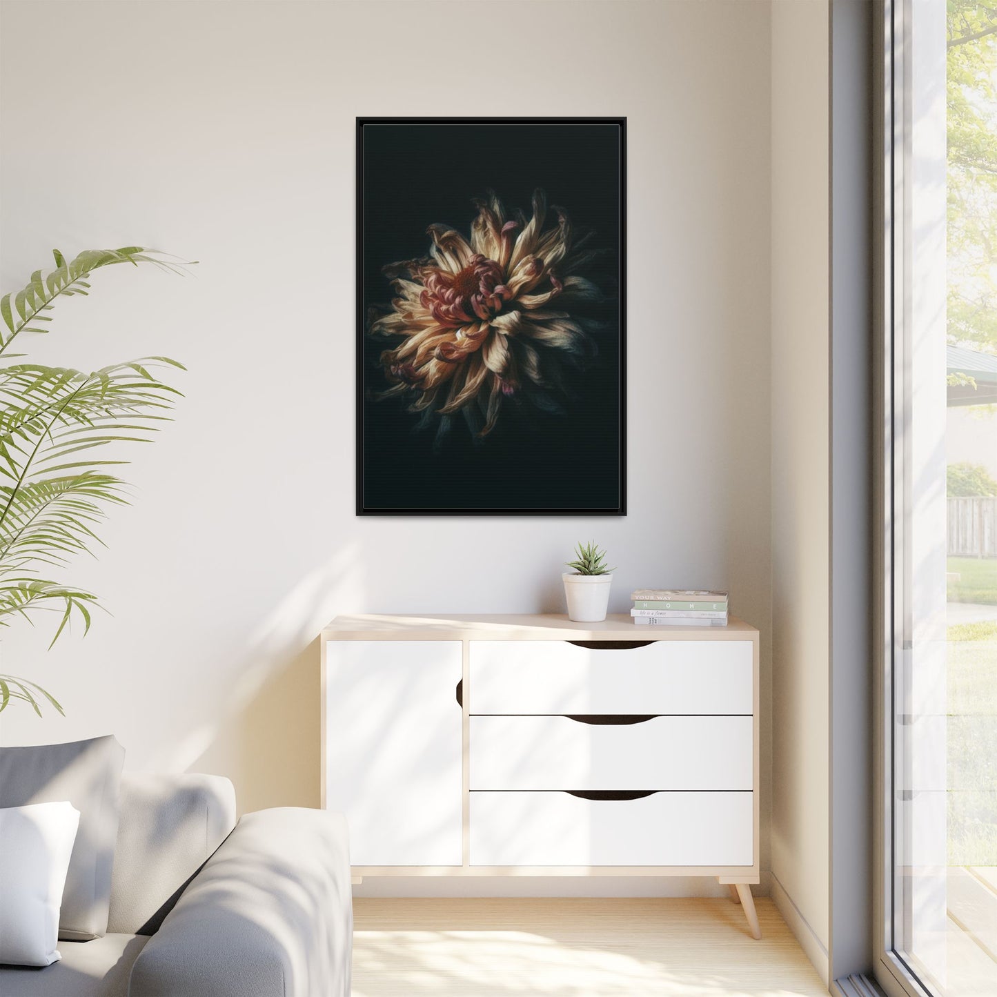 Radiant Bloom - Framed Matte Canvas Print