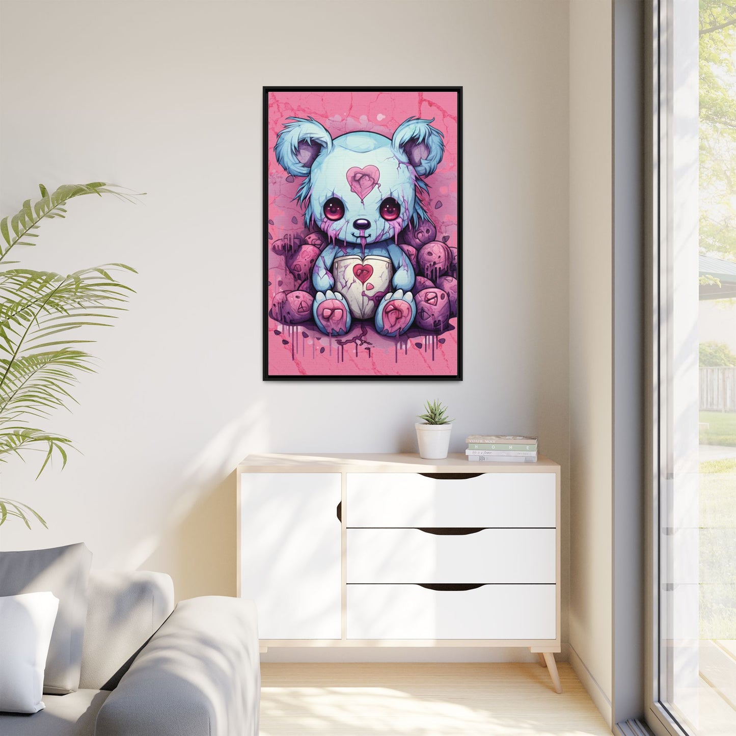 Sinister Teddy - Framed Matte Canvas Print