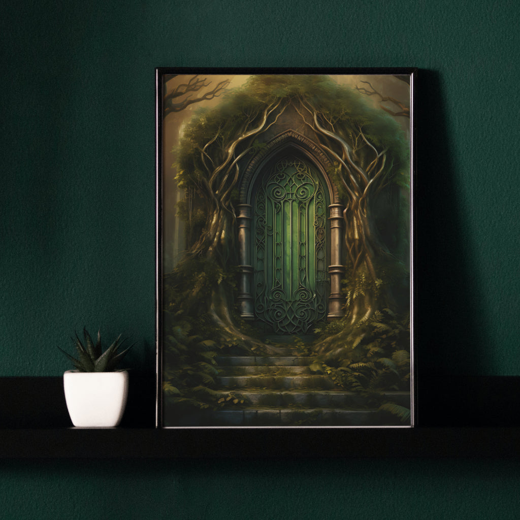 Golden Archway - Gothic Framed Matte Canvas Print
