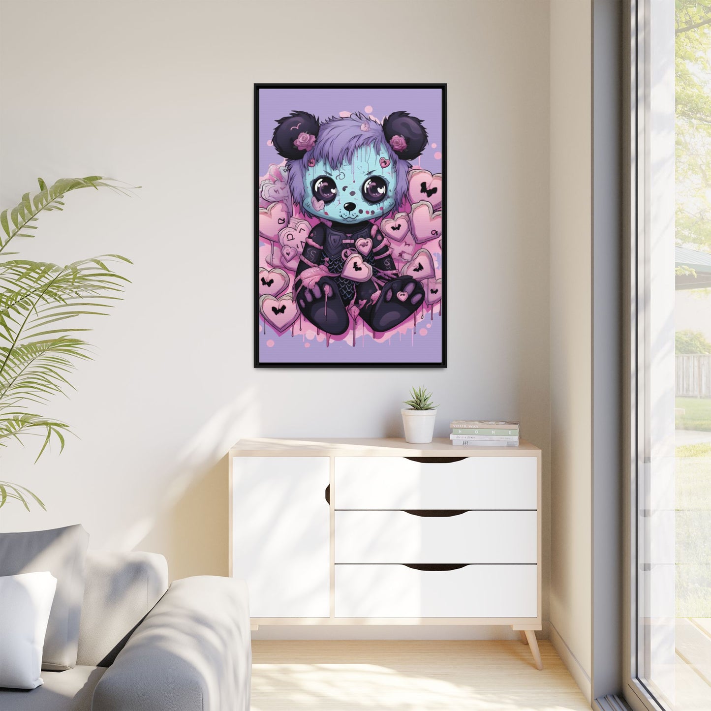 Heartstrings Teddy - Framed Matte Canvas Print