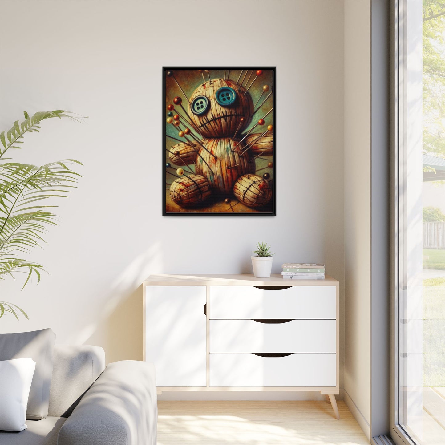 Button-Eyed Voodoo - Framed Matte Canvas Print