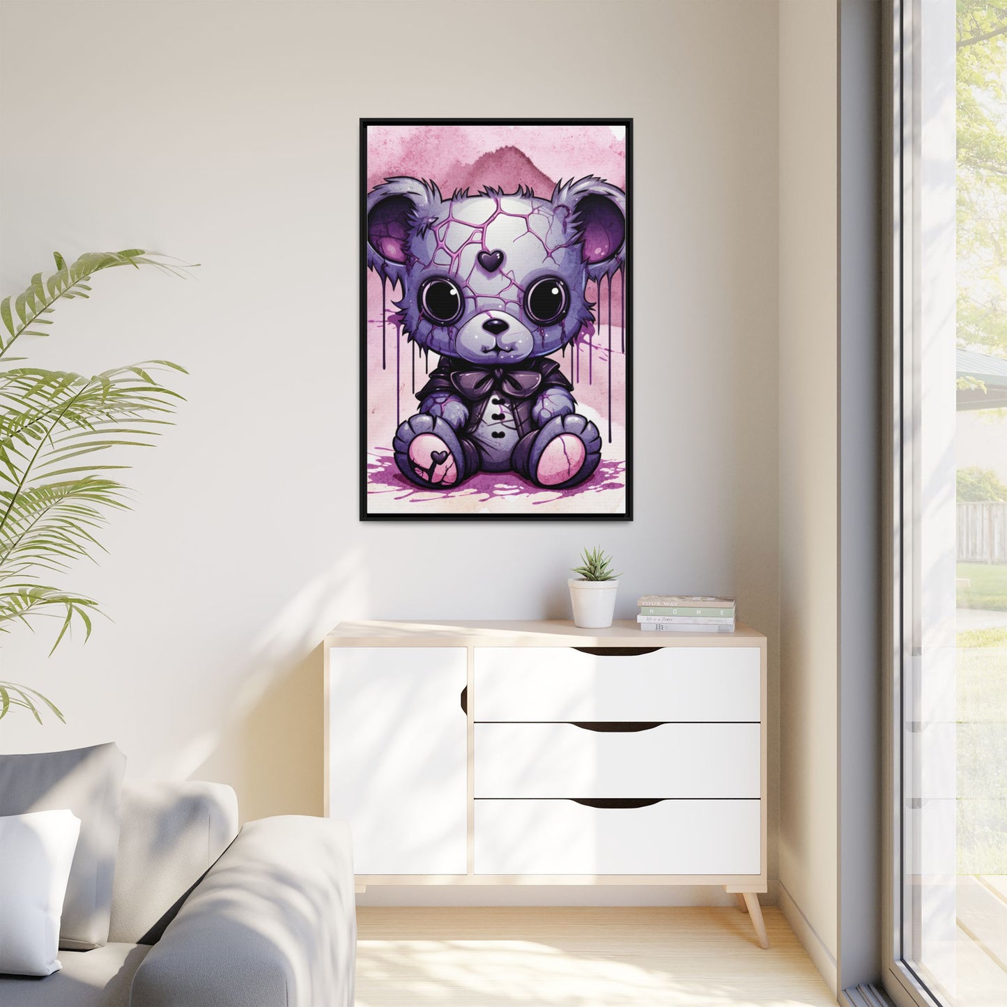 Veiled Innocence Teddy - Framed Matte Canvas Print