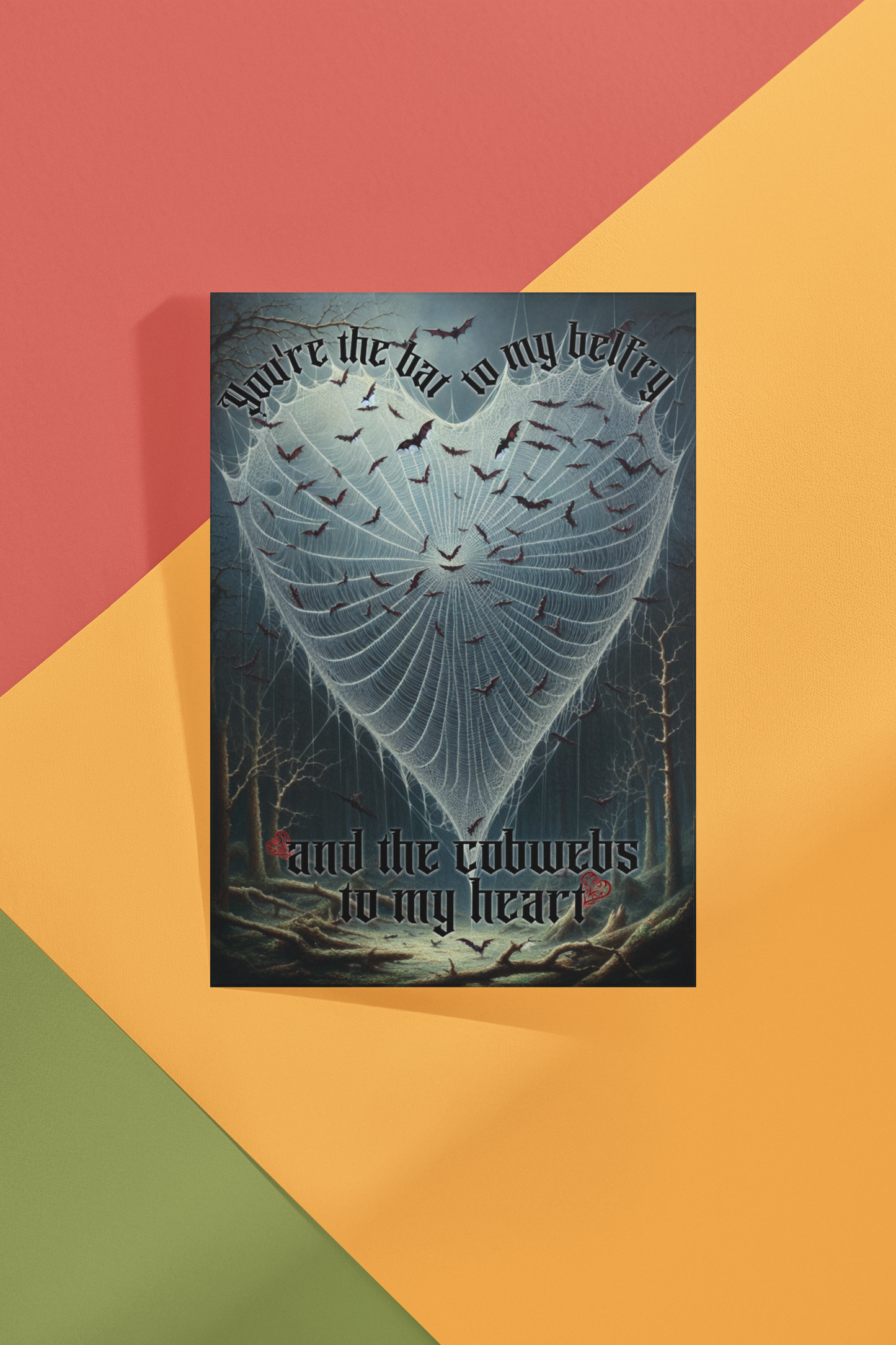 My Cobweb Heart - Alternative Greeting Card for Romantic Goths