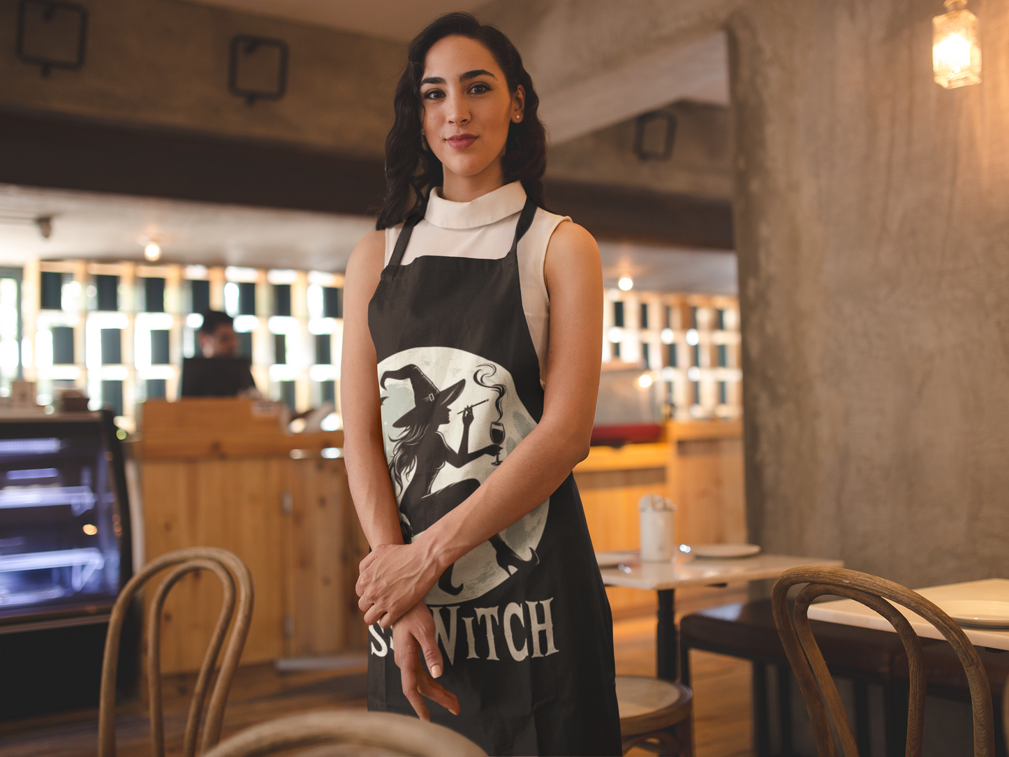 Boss Witch Apron - Black - Gothic Kitchen Apron
