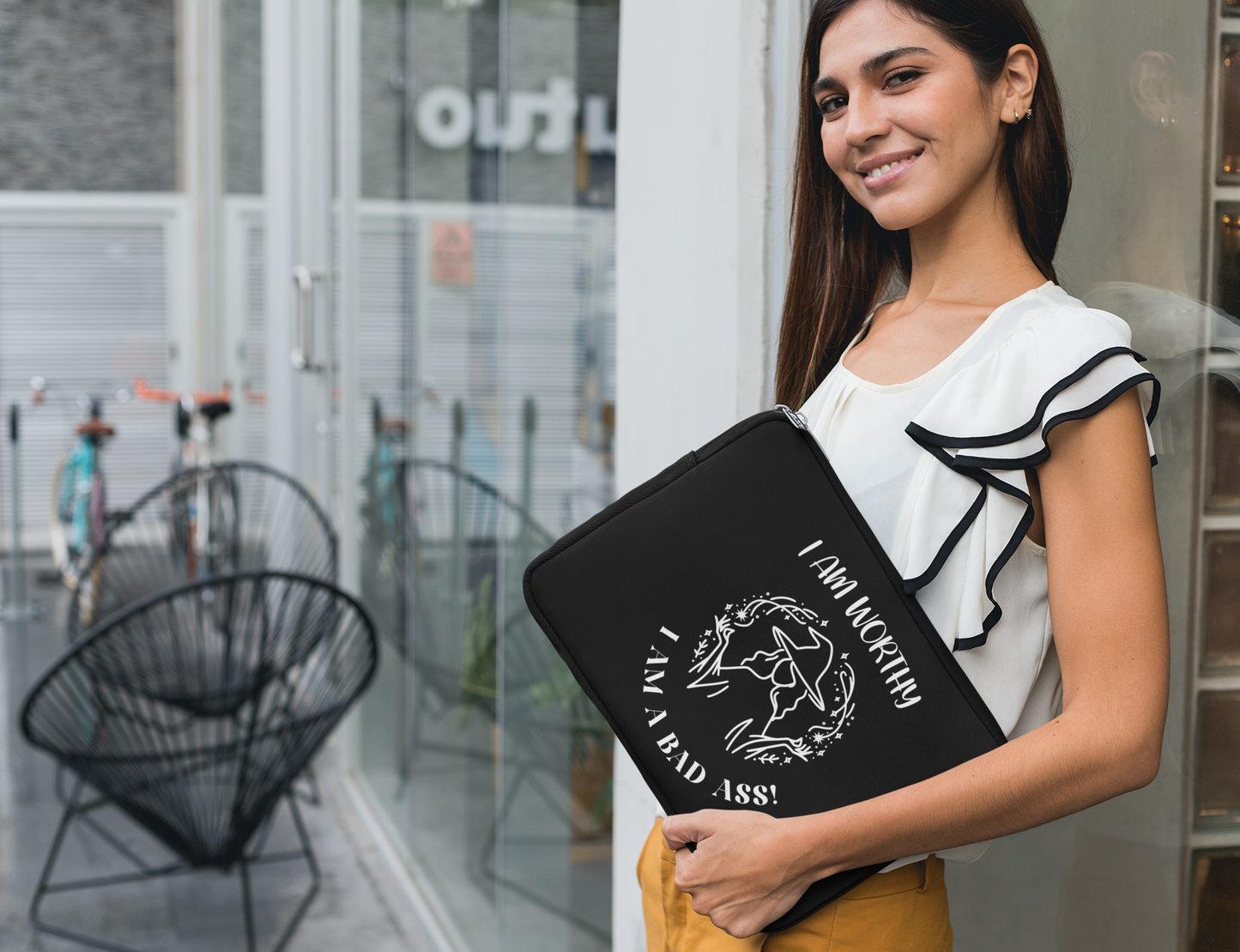 I Am Worthy - Black - Gothic Laptop Sleeve