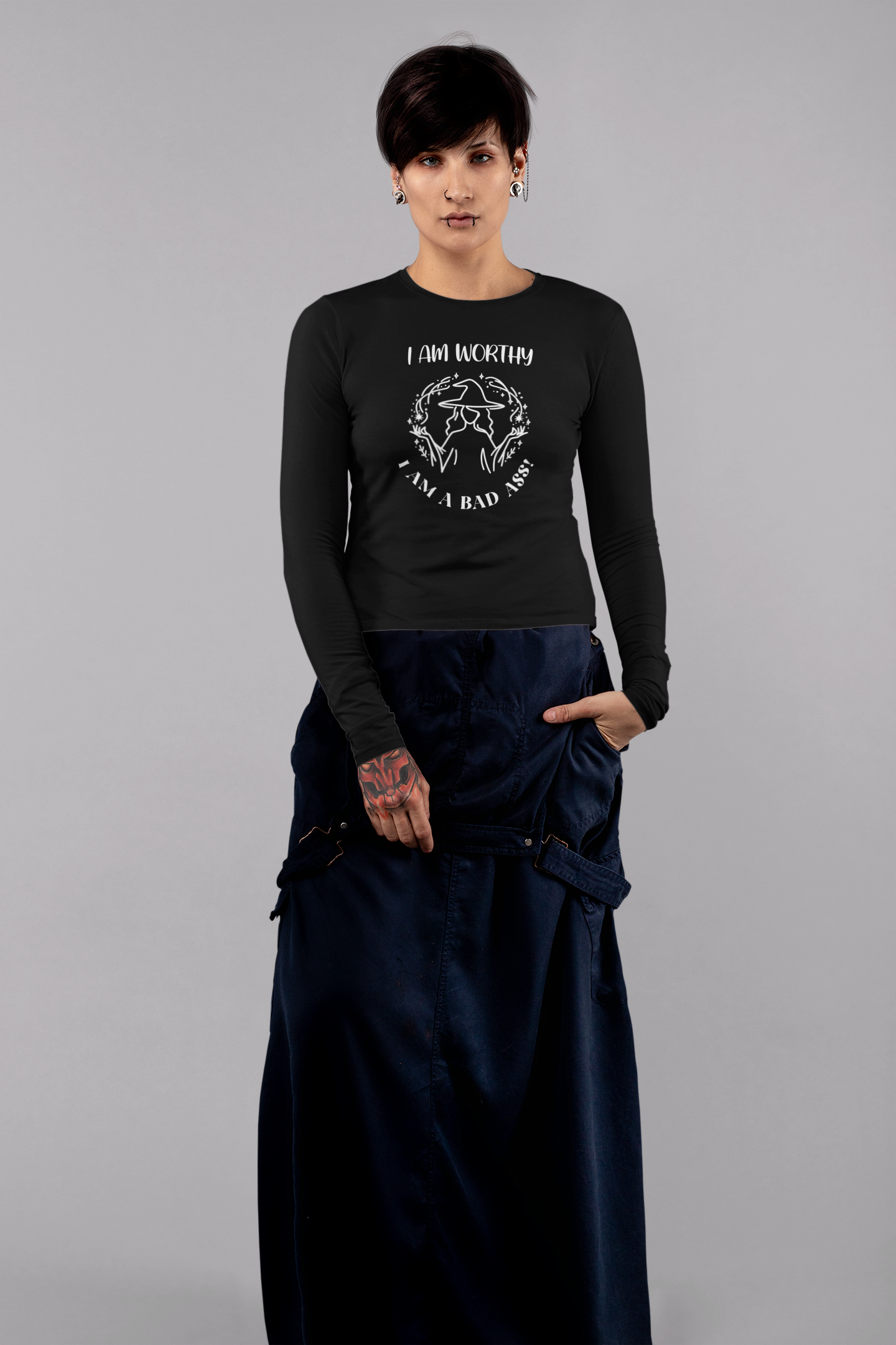 I Am Worthy - Unisex Lightweight Long Sleeve Tee - Positive Affirmation