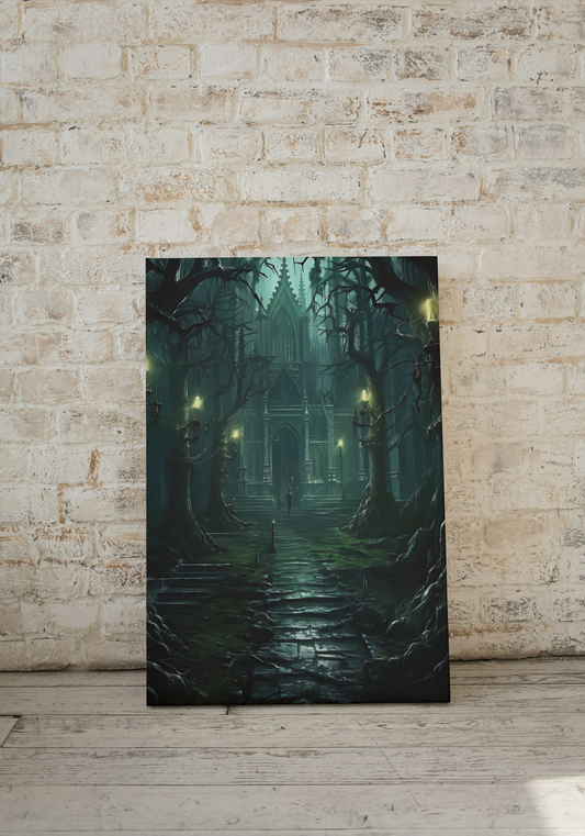 Abandoned Castle - Framed Matte Canvas Print