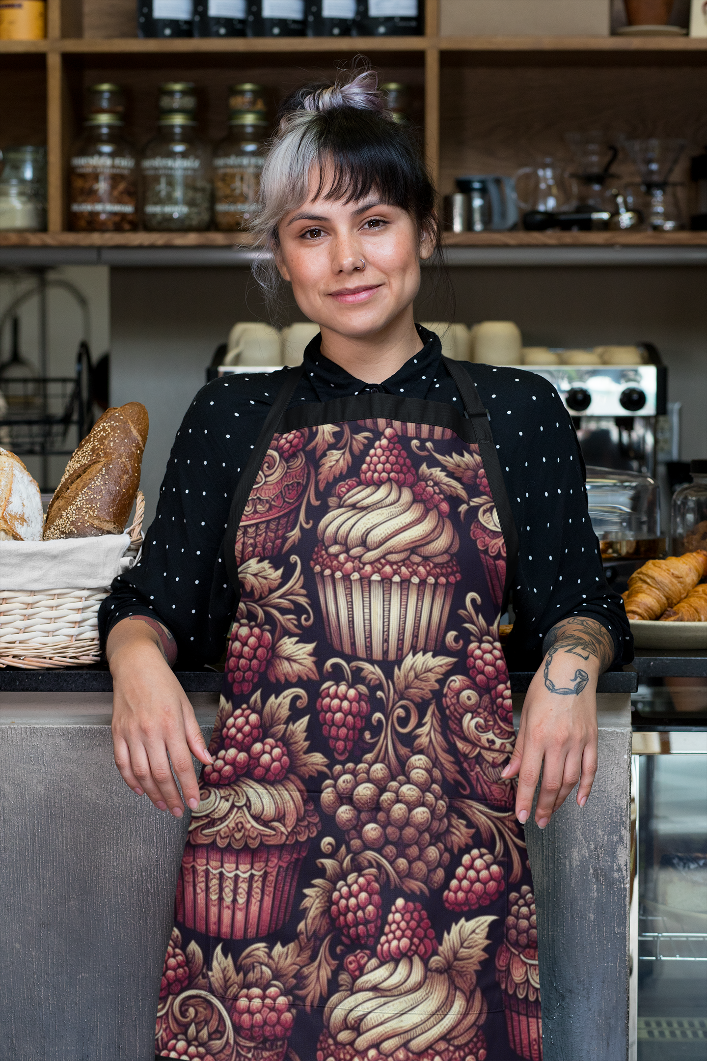 Darkly Delicious - Black - Gothic Kitchen Apron