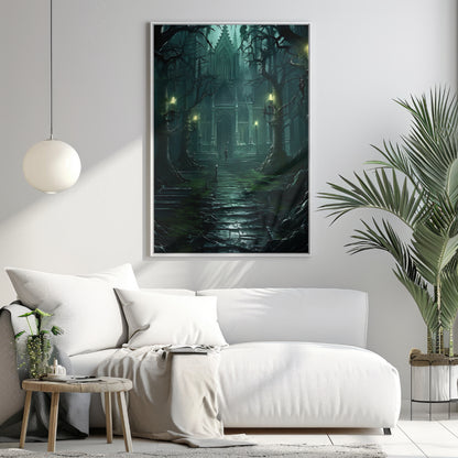 Abandoned Castle - Framed Matte Canvas Print