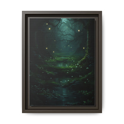 Fireflies and Flowers - Gothic Framed Matte Canvas Print