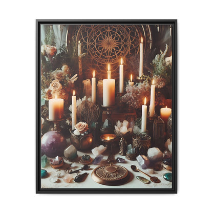 Wiccan Altar - Gothic Framed Matte Canvas Print