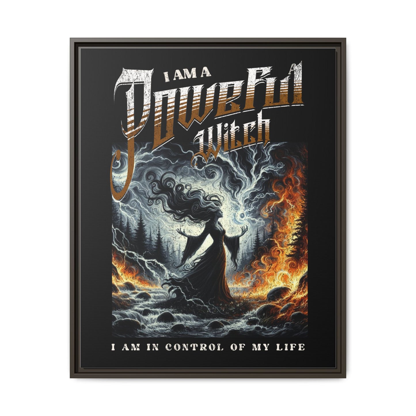 Powerful Witch - Positive Affirmation Framed Matte Canvas Print
