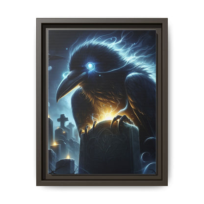 Graveyard Sentinel - Framed Matte Canvas Art