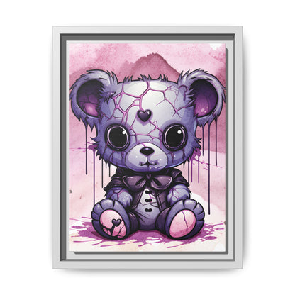 Veiled Innocence Teddy - Framed Matte Canvas Print