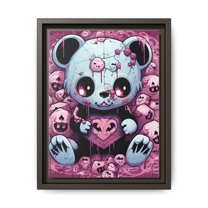 Shattered Love Teddy - Framed Matte Canvas Print