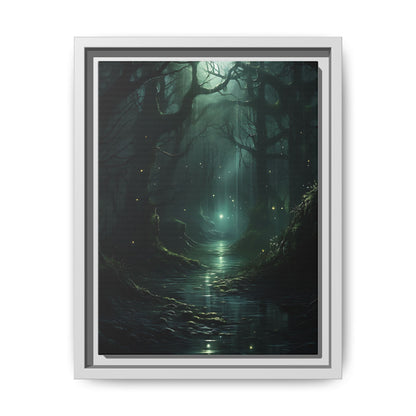 Forest River - Gothic Framed Matte Canvas Print