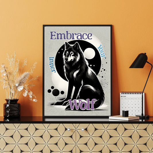 Inner Wolf - Gothic Framed Matte Canvas Print