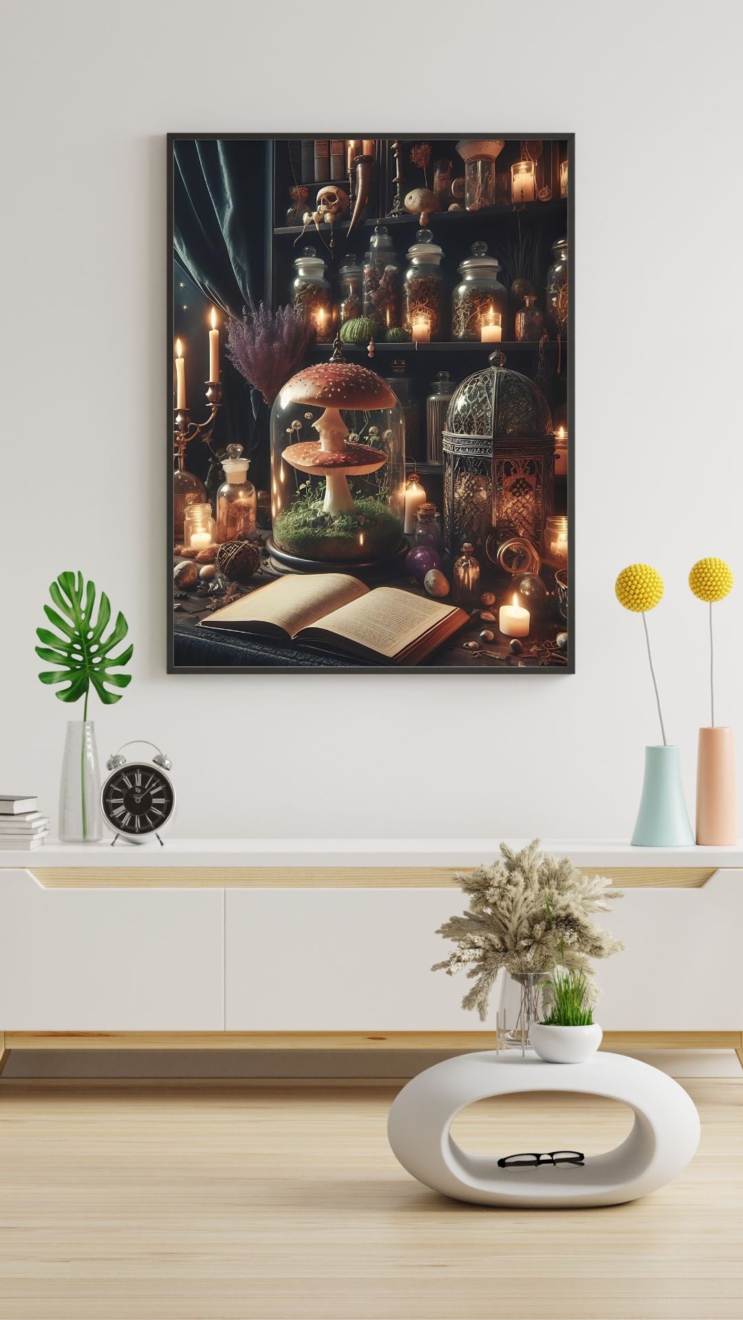 Wiccan Library - Gothic Framed Matte Canvas Print