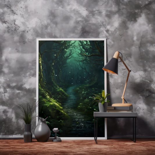 Forest Walk - Gothic Framed Matte Canvas Print