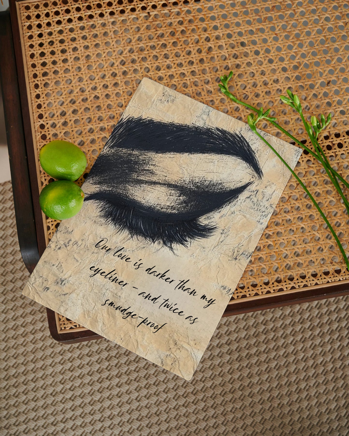Smudgeproof Gothic Greeting Card - Alternative Greeting Card for Romantic Goths