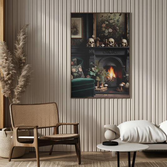 Cosy Living Room - Framed Matte Canvas Print