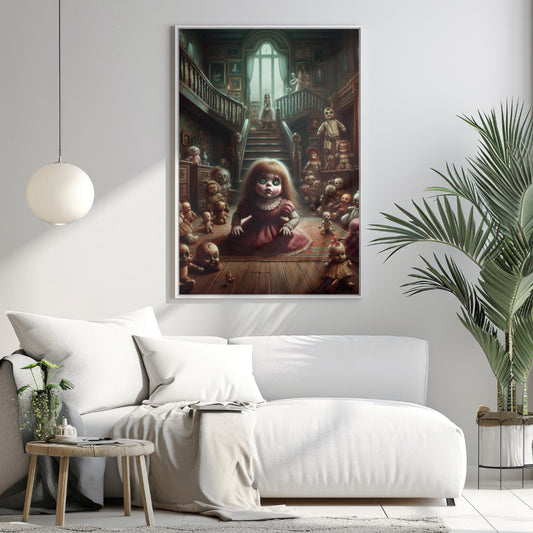 Haunted Playthings  - Framed Matte Canvas Print