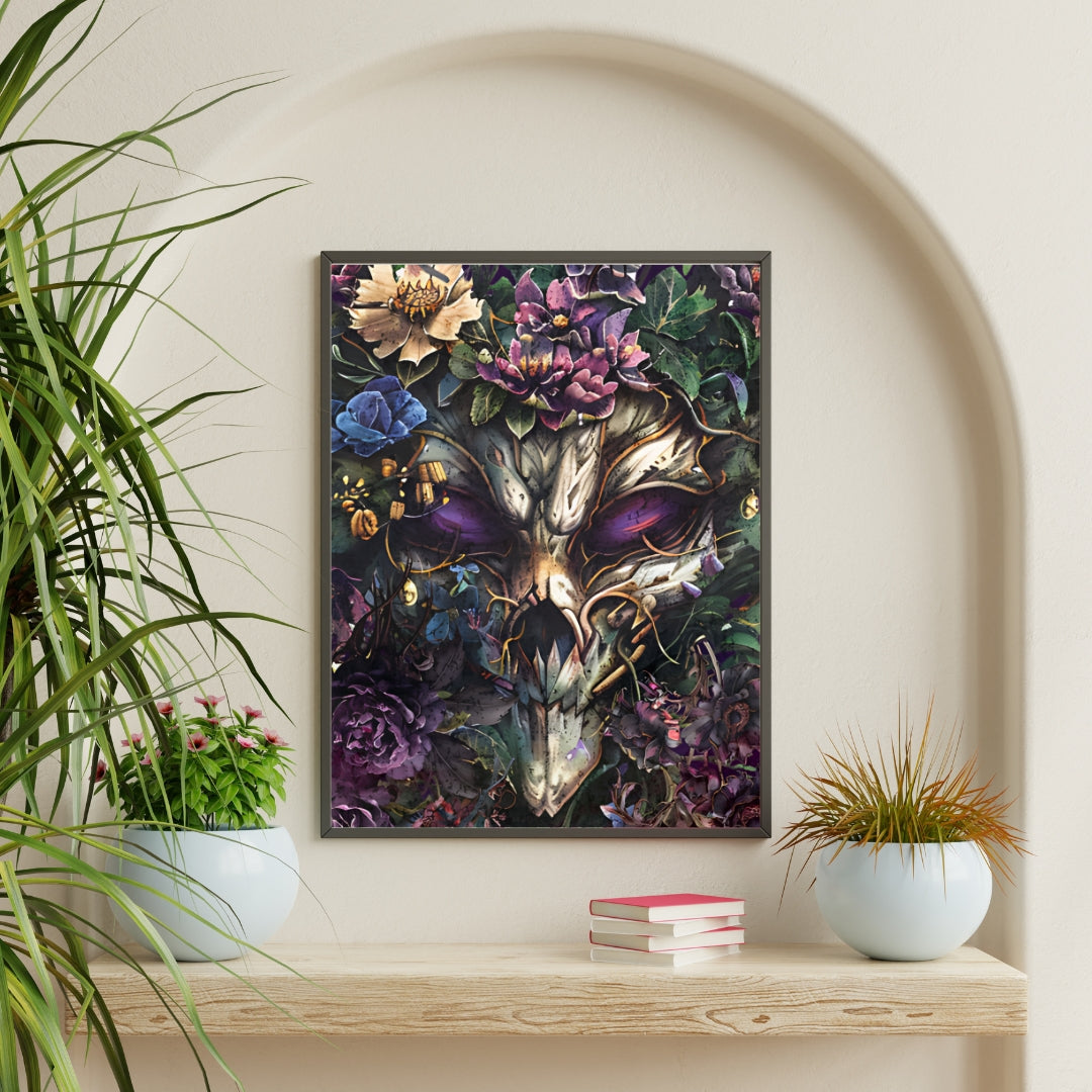 Nature's Haunting Elegance - Gothic Framed Matte Canvas Print