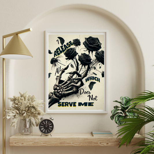 I Release All - Positive Affirmation Framed Matte Canvas Print