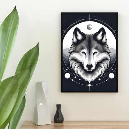 Lunar Sentinel - Framed Matte Canvas Print