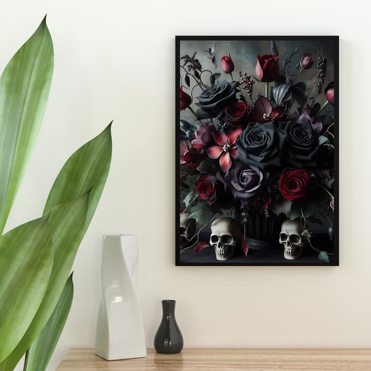 Macabre Elegance - Framed Matte Canvas Print