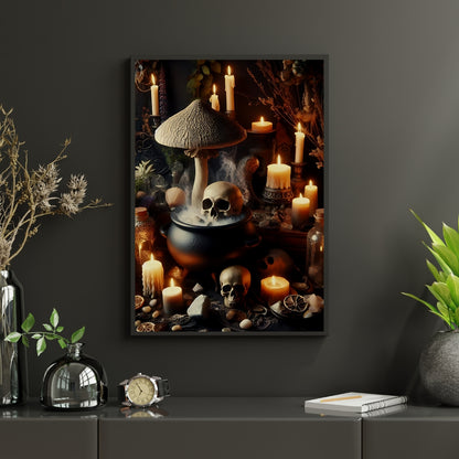 Witches Cauldron - Gothic Framed Matte Canvas Print