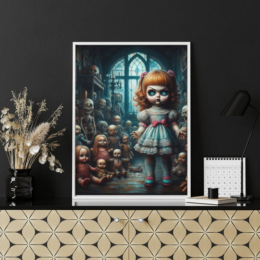 The Dolls Dominion - Framed Matte Canvas Print